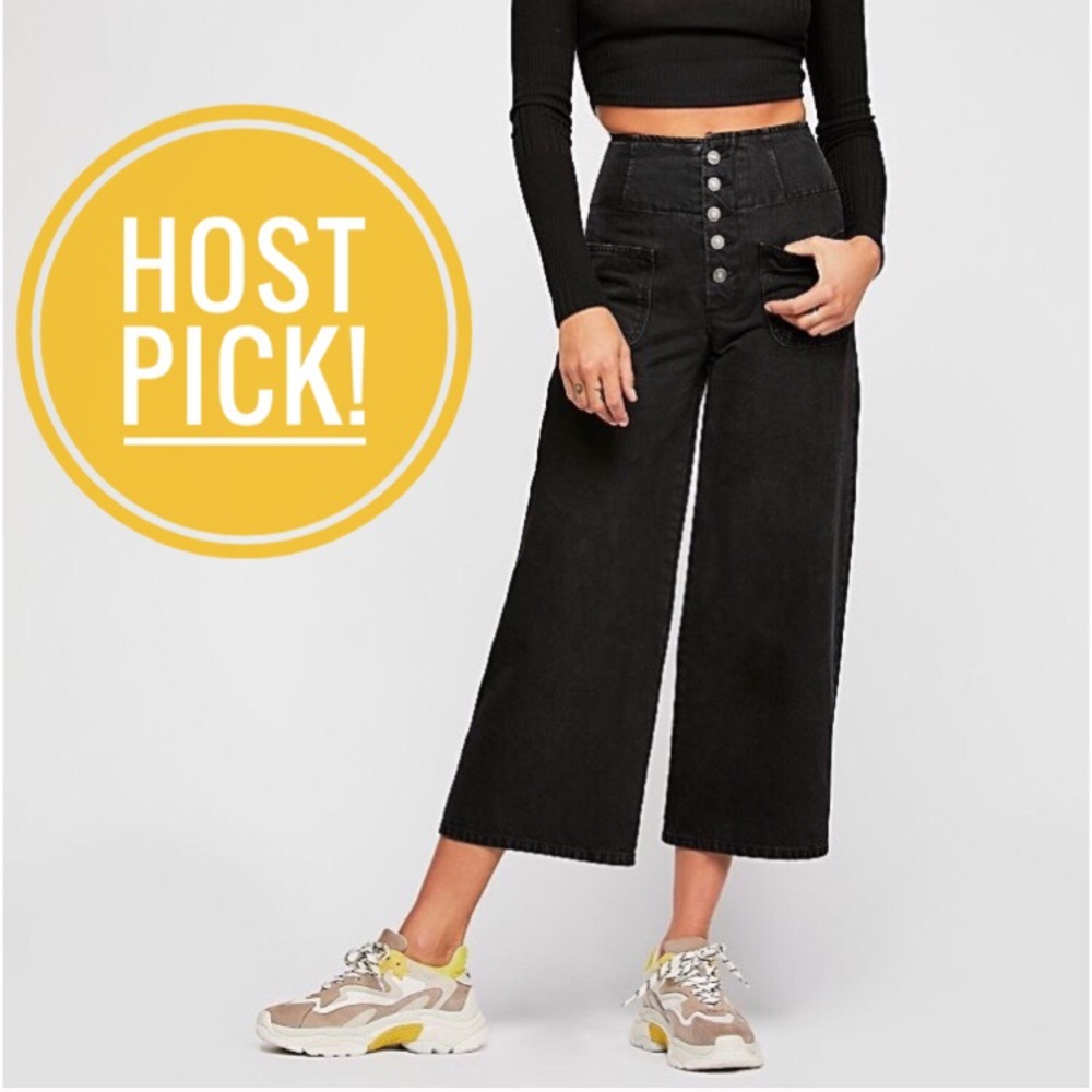 Free People wide crop jean